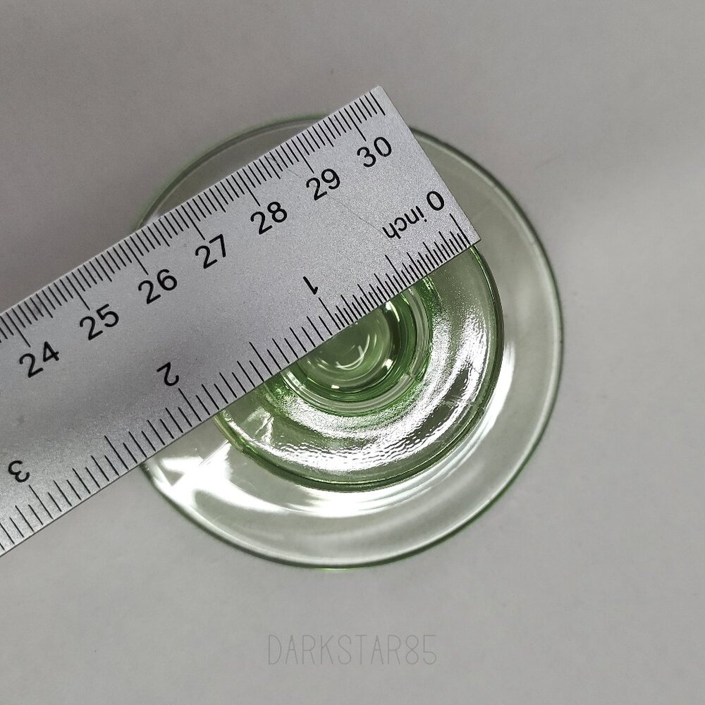 Vintage Green Uranium Glass Single Candle Holder - Picture 6 of 8